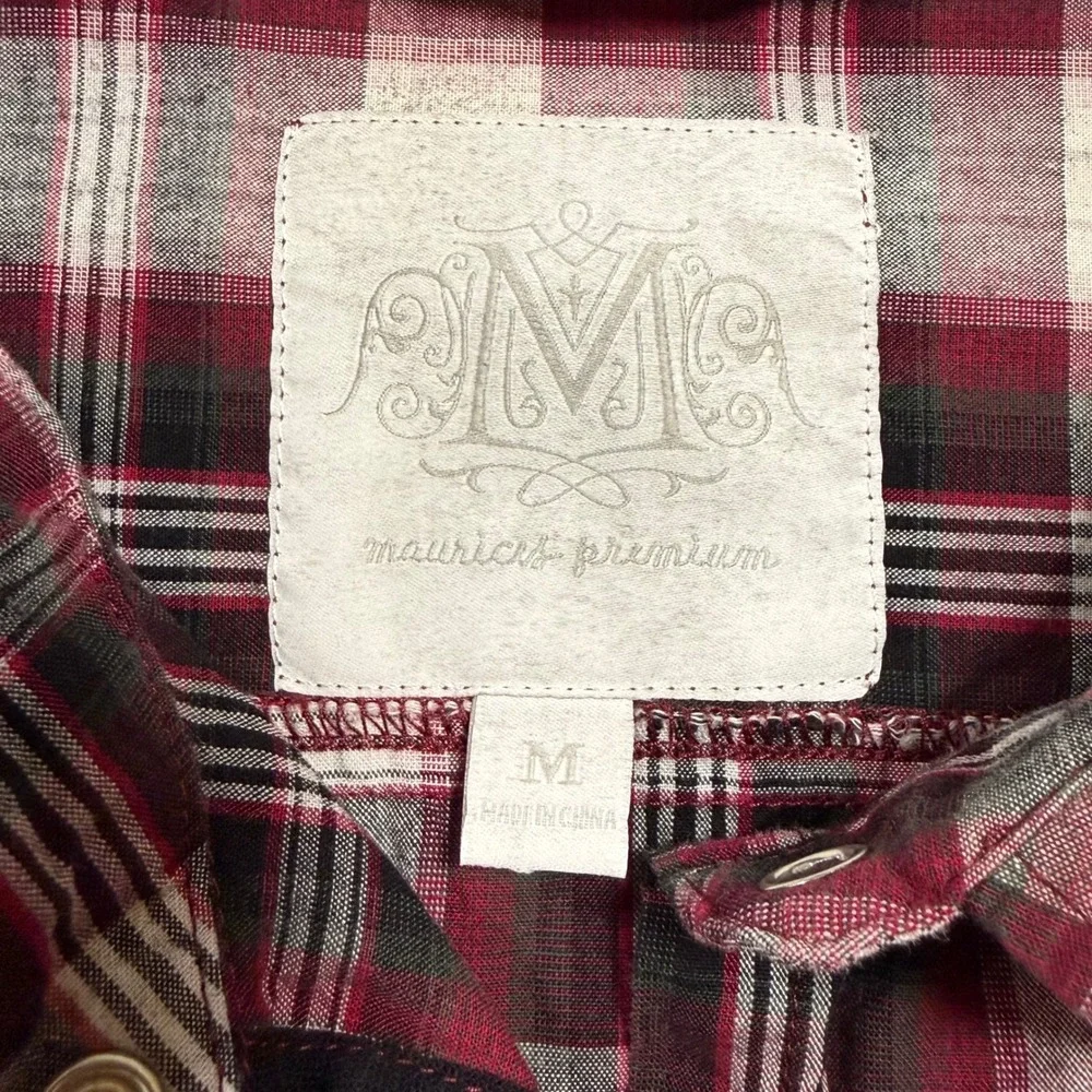 Maurices Premium Western Plaid Pearl Snap Long Sleeve‎ Shirt Women Medium